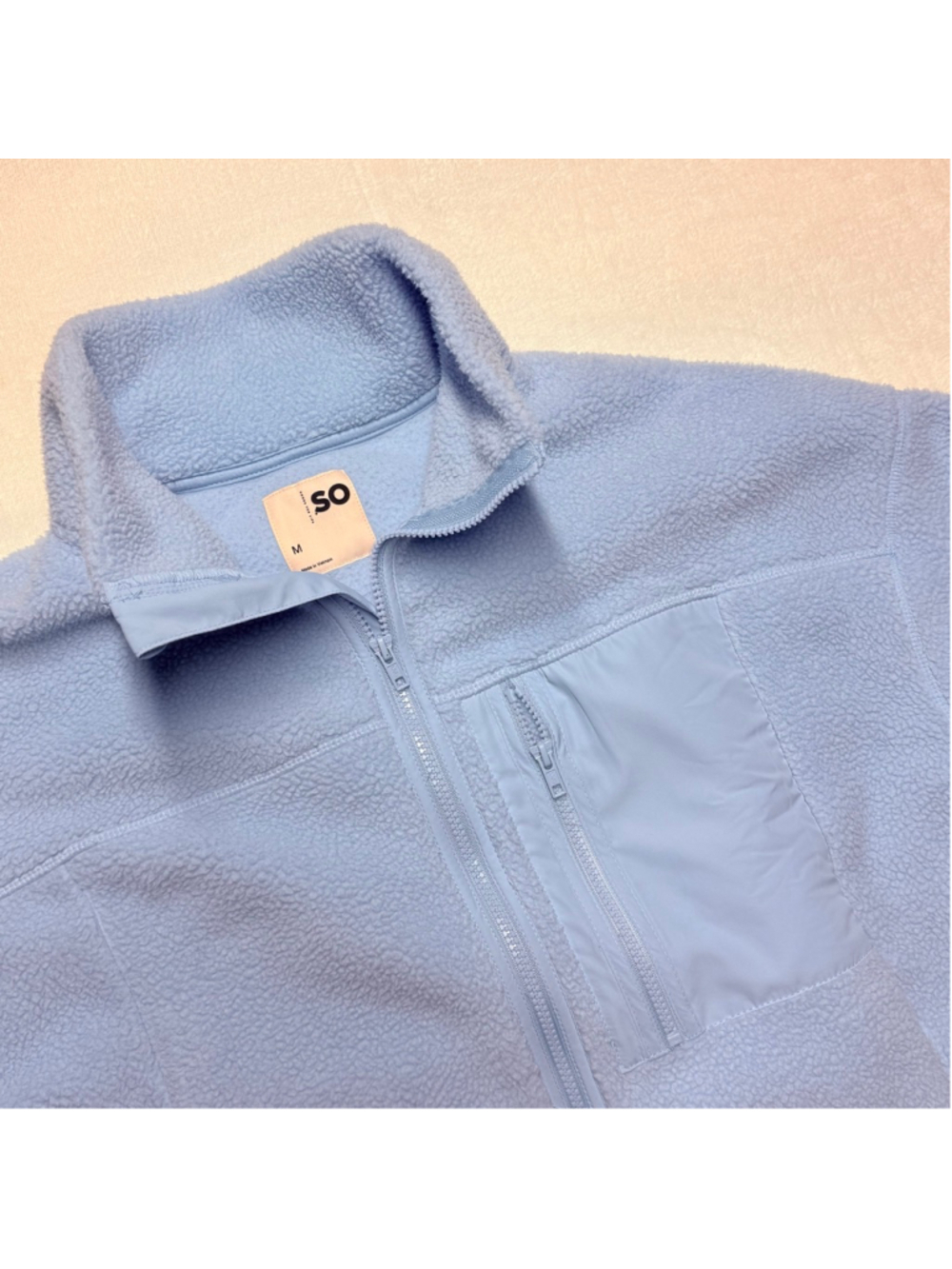 Women's SO Good For Life Light Blue Fleece Quarter‎ Zip Medium